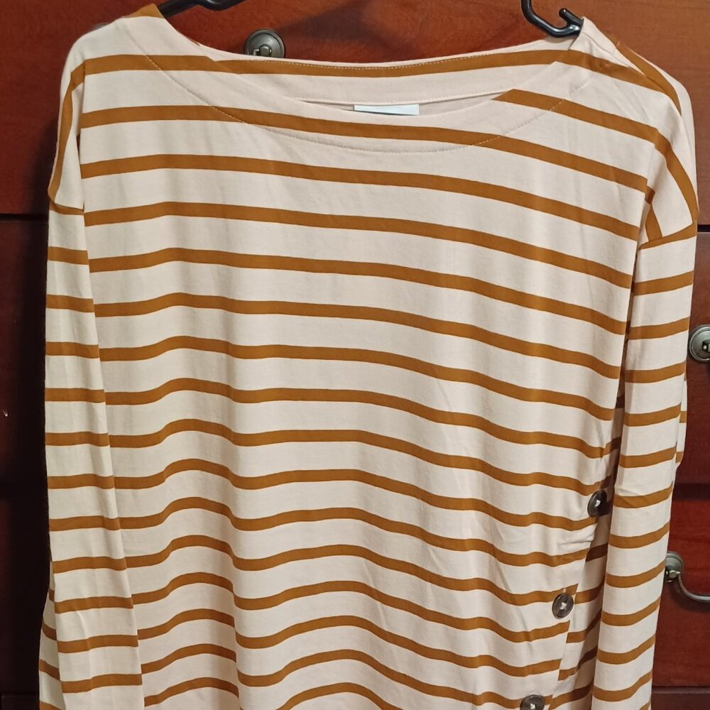 NWT JJILL striped top with buttons size S
